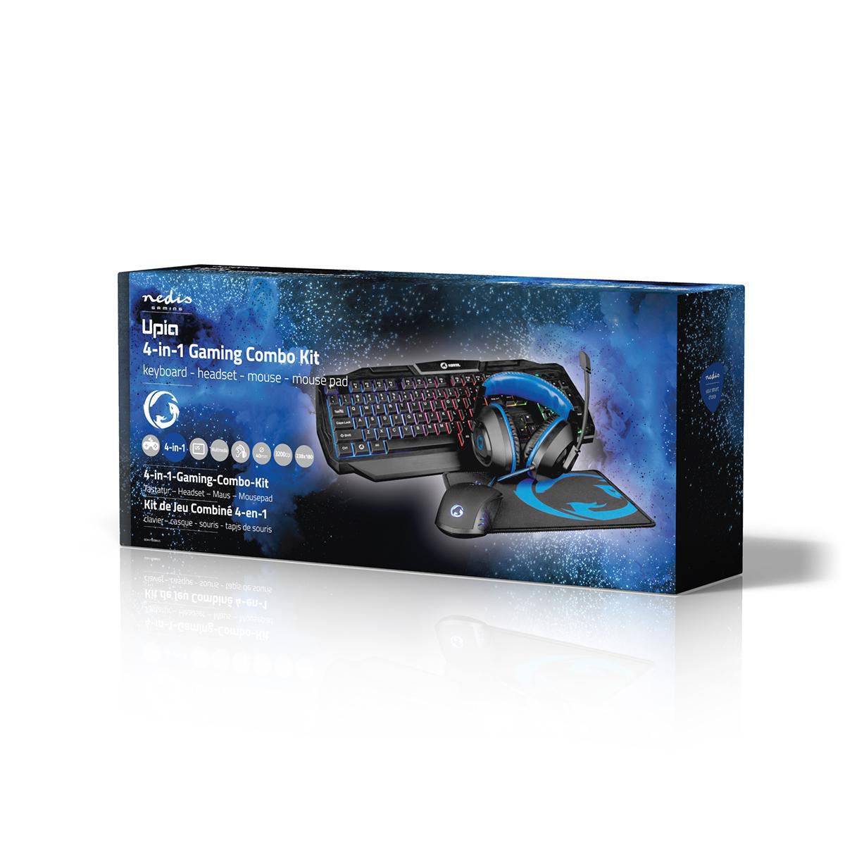 Gaming Combo Kit 4-in-1 Keyboard, Headset, Mouse & Mouse Pad US  Layout - GCK41100BKUS