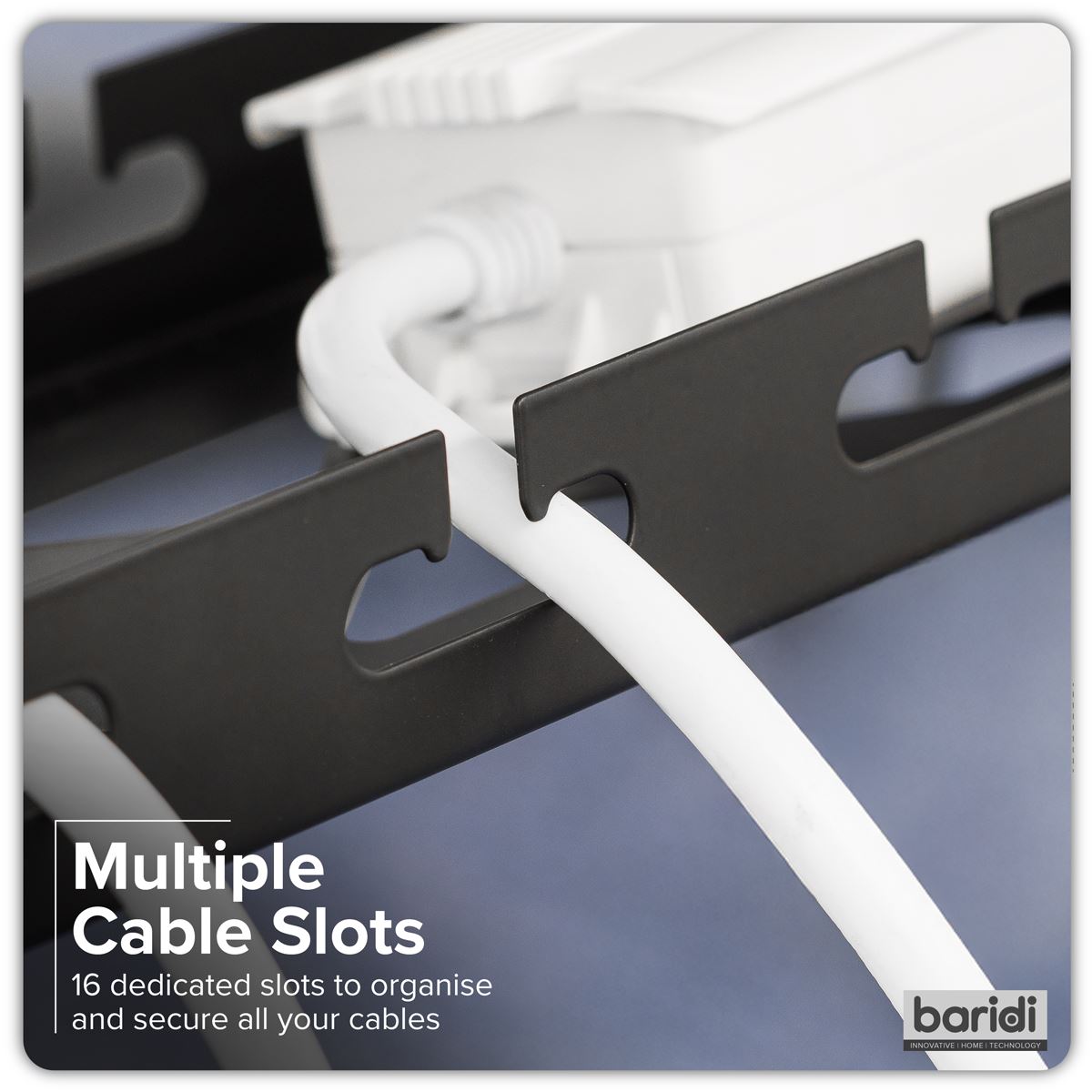Dellonda Extendable Cable Management Tray 435/730 x 130 x 190 - Black DH276
