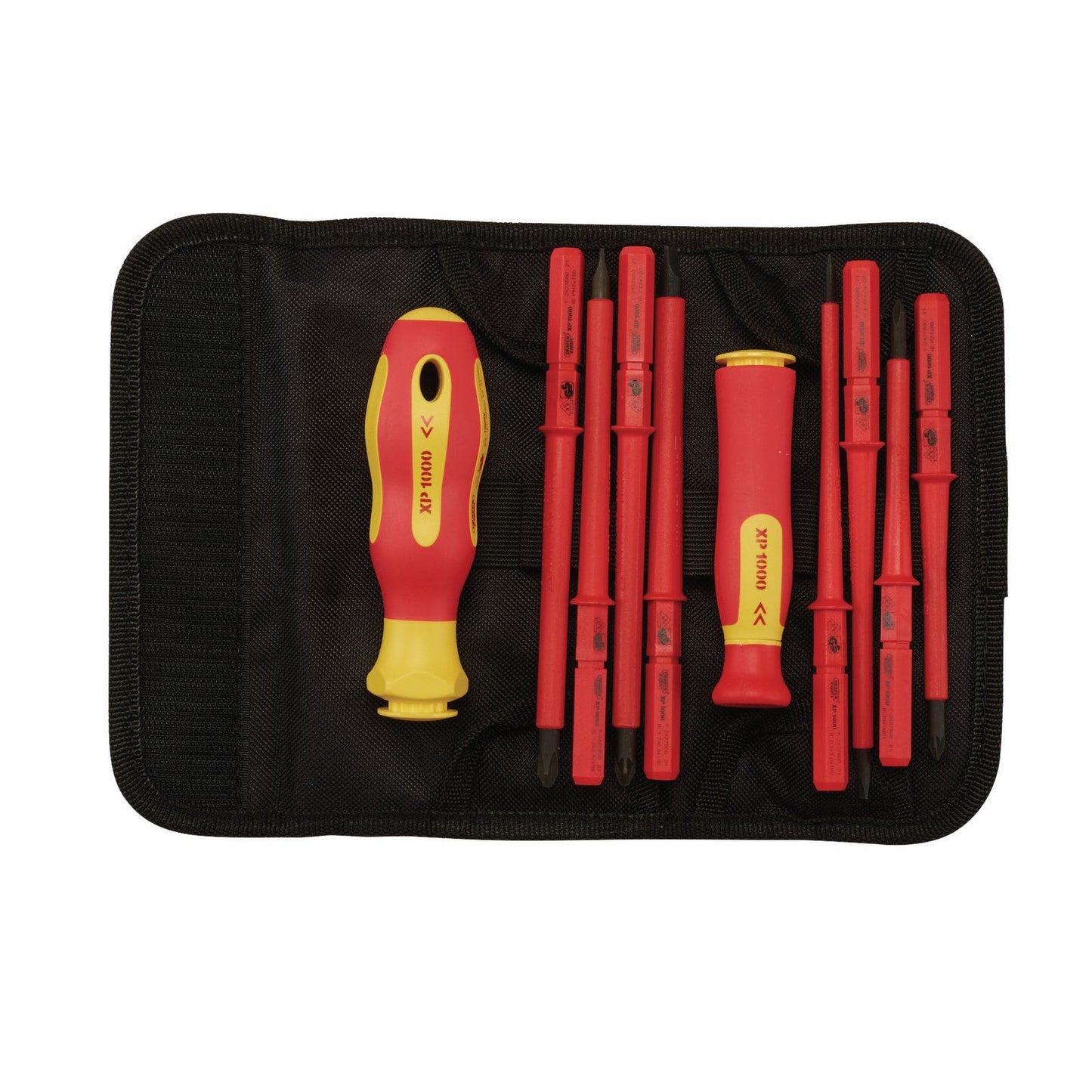 Draper 10 Piece VDE Insulated Interchangeable Screwdriver Set in Tool Roll - 05721