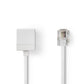 Nedis Telecom Extension Cable RJ11 Male to RJ11 Female 10m White TCGP90205WT100
