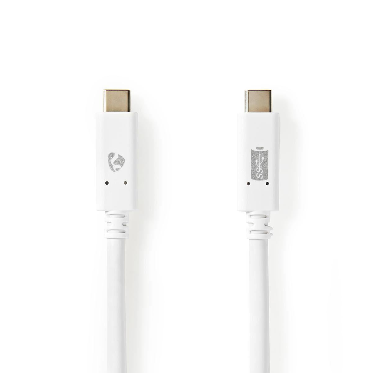 Nedis USB 3.1 Cable (Gen2) USB-C Male to USB-C Male 1m White - CCGW64750WT10