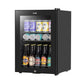 Baridi 60L Beer & Drinks Fridge with LED Light, Black and Glass Door DH62