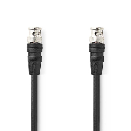 Nedis BNC Video Cable BNC Male BNC Male Nickel Plated 75 Ohm 5m Round PVC Black
