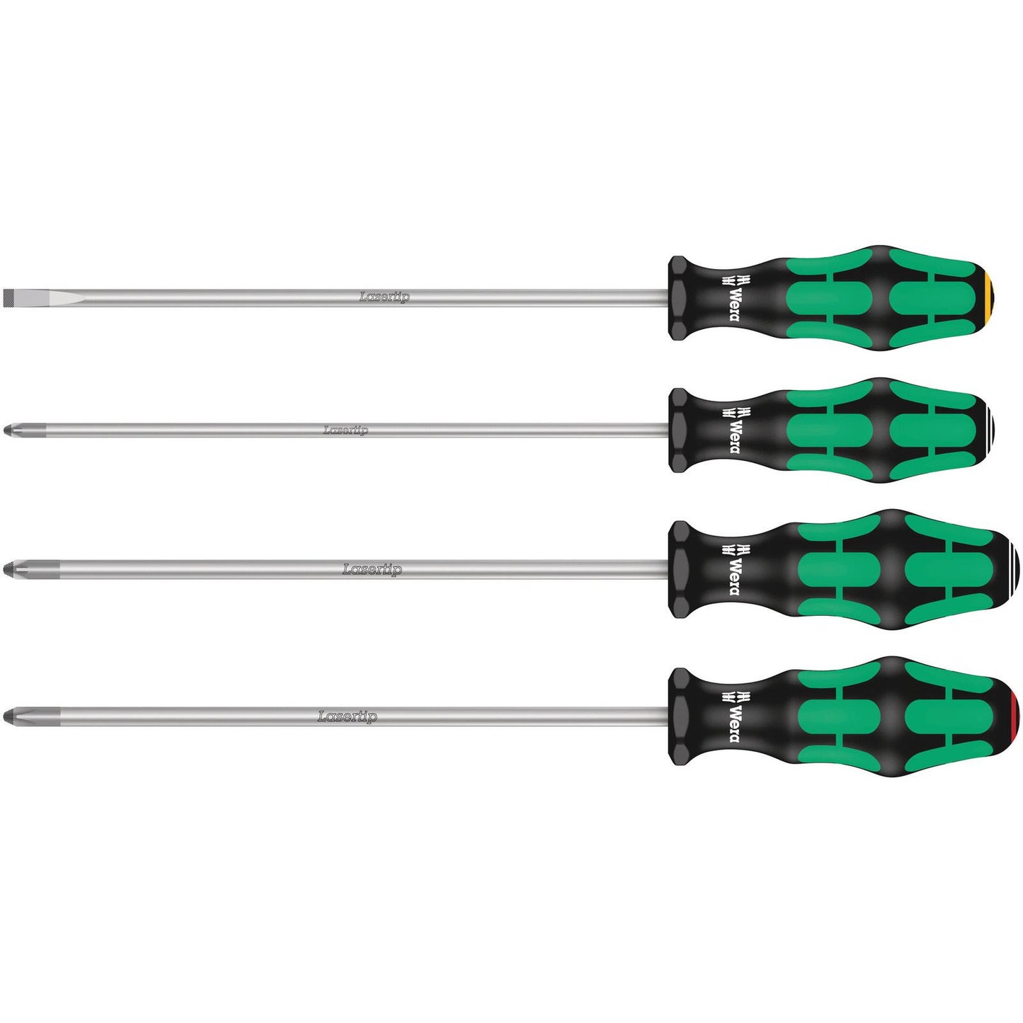 Wera 335/350/355/4 Screwdriver Long Set Sl/PH/PZ Kraftform Plus 4Pc 347736