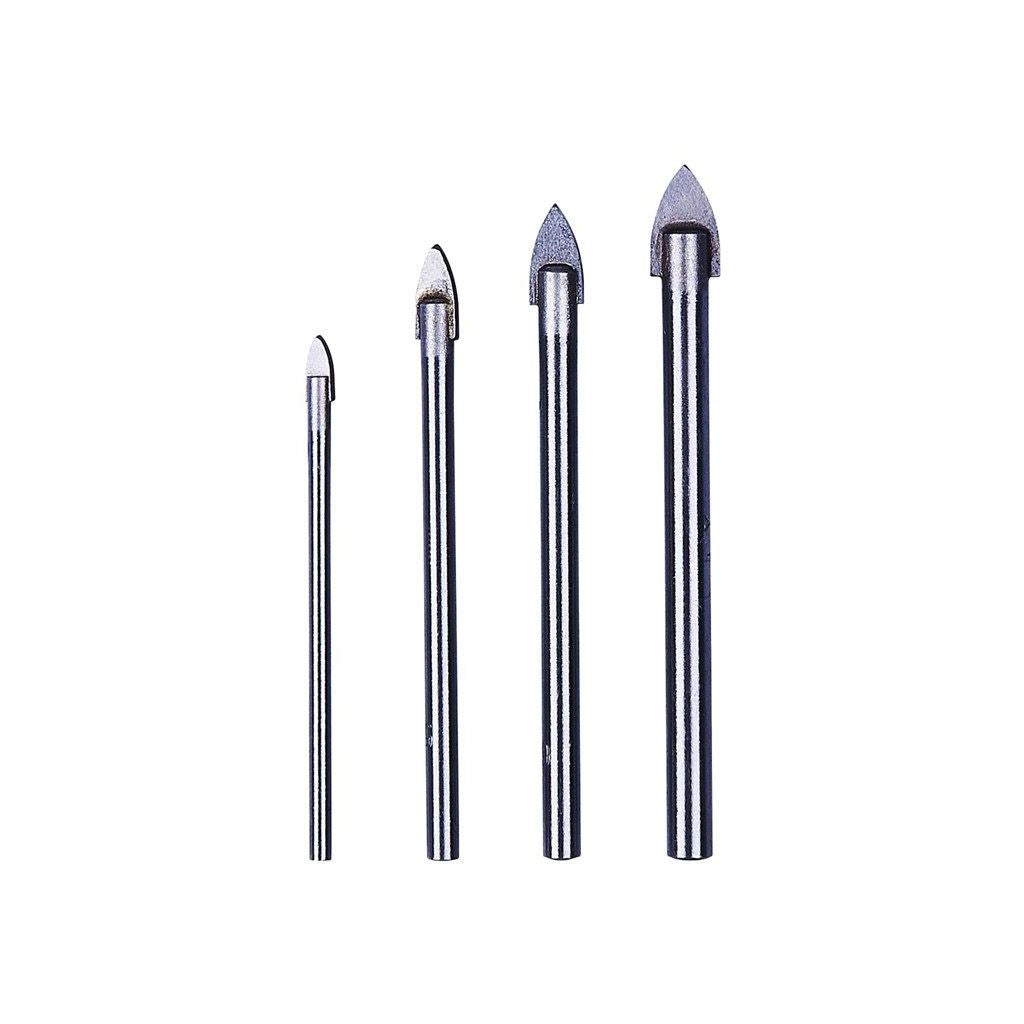 4 Piece Tools Ceramic Tile Glass & Mirror Drill Bit Set 4mm 6mm 8mm 10mm Bits - F0970