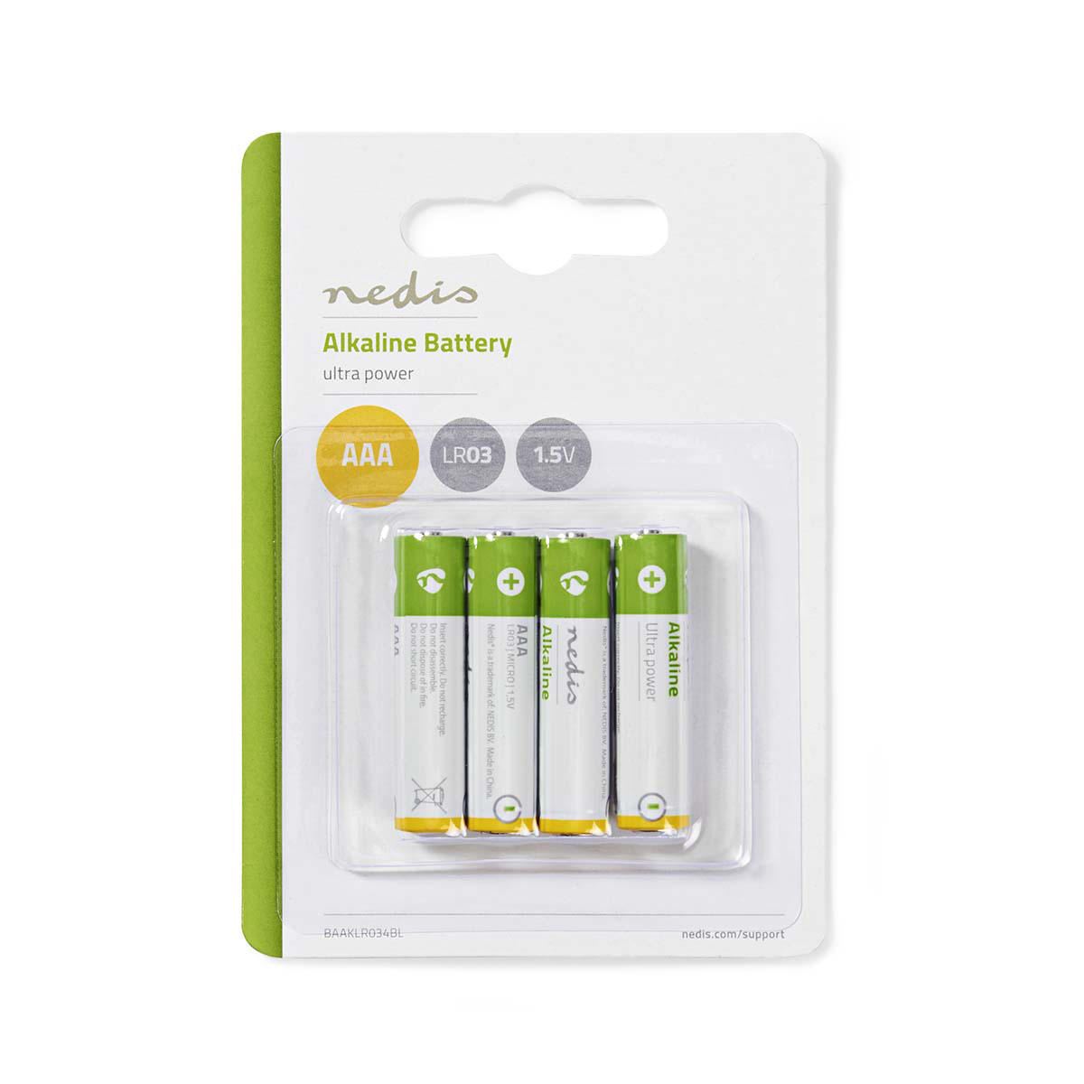 Nedis Alkaline Battery AAA 1.5V 4 pieces Blister BAAKLR034BL