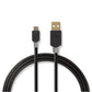 Nedis USB Cable USB 2.0 USB-A Male USB Micro-B Male 480 Mbps Gold Plated 2m