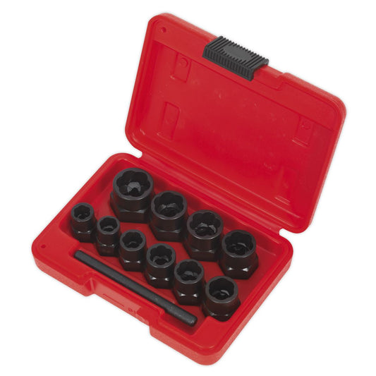 Sealey Bolt Extractor Set 11pc 3/8"Sq Drive or Spanner AK8184
