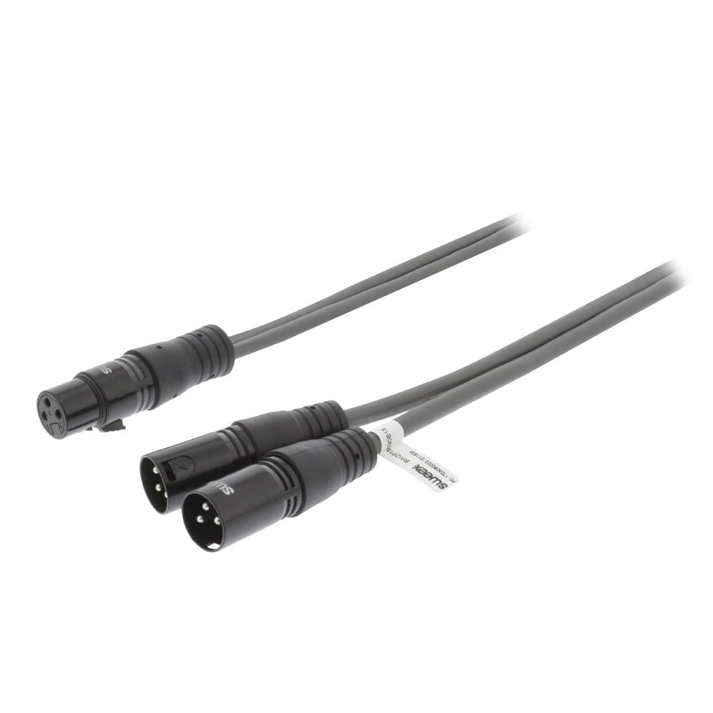 Sweex XLR Stereo Cable 2x XLR 3-Pin Male to XLR 3-Pin Female 1.5m Dark Grey - COTH15020GY15