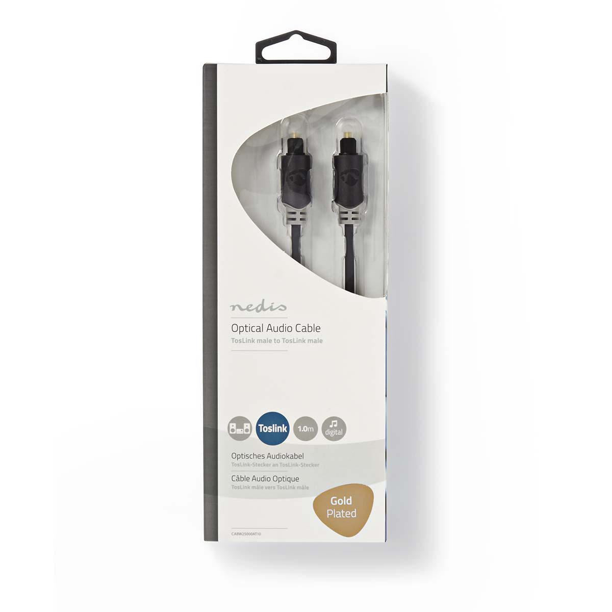 Nedis Optical Audio Cable TosLink Male to TosLink Male 1m Anthracite - CABW25000AT10