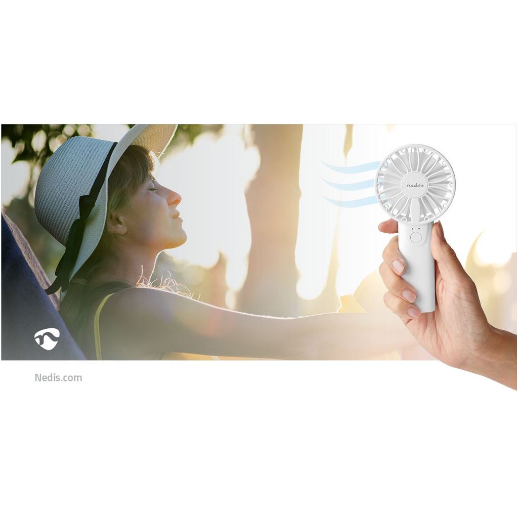 Nedis Hand Fan Diameter: 60mm 2-Speed White - FNHH1WT