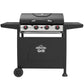 Dellonda 4 Burner Gas BBQ Grill, Ignition, Thermometer, Black/Stainless Steel DG15