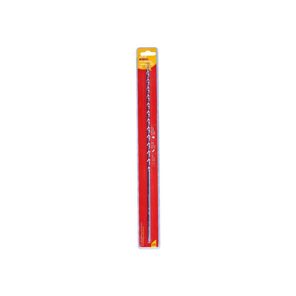 Amtech 10mm x 400mm Long Masonry Drill Bit Drilling Brick Stone Heat Treated - F4220