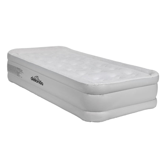 Sealey Dellonda, Single, Inflatable High Raised Flocked Air Bed, with Removable 230V Rapid-Air Electric Pump, Carry Bag, Self Inflation/Deflation and Coil Beam Construction, For Home and Camping, 196x97x47cm, DL144 DL144