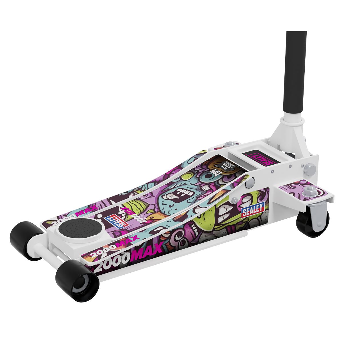 Sealey Low Entry Custom Design Trolley Jack w/ Rocket Lift 2 Tonne White 2000CW