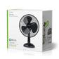 Nedis Table Fan Mains Powered Diameter 30 cm 35W Oscillation 3-Speed Black