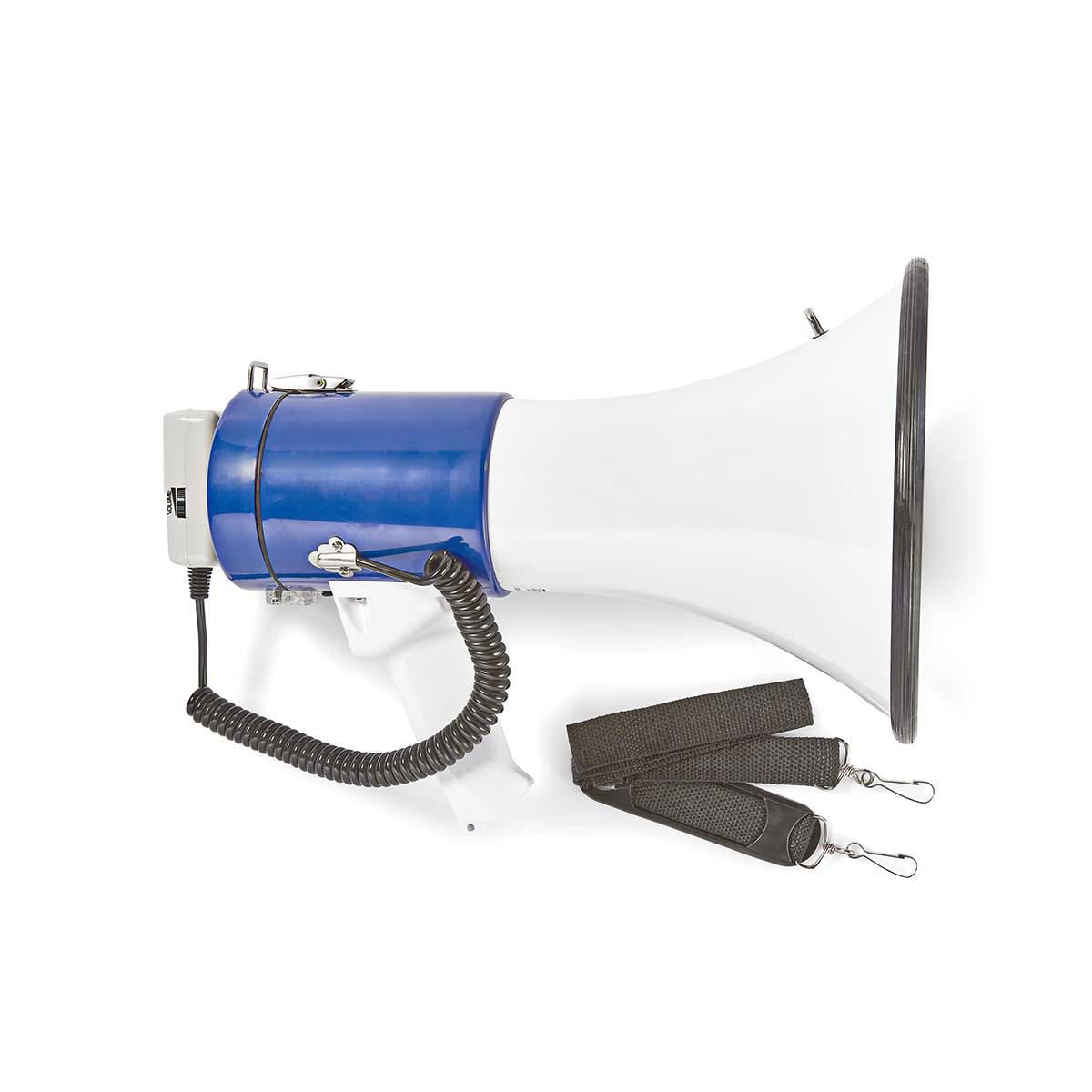 Nedis Megaphone 25W 1500m Range Detachable Microphone White/Blue MEPH200WT