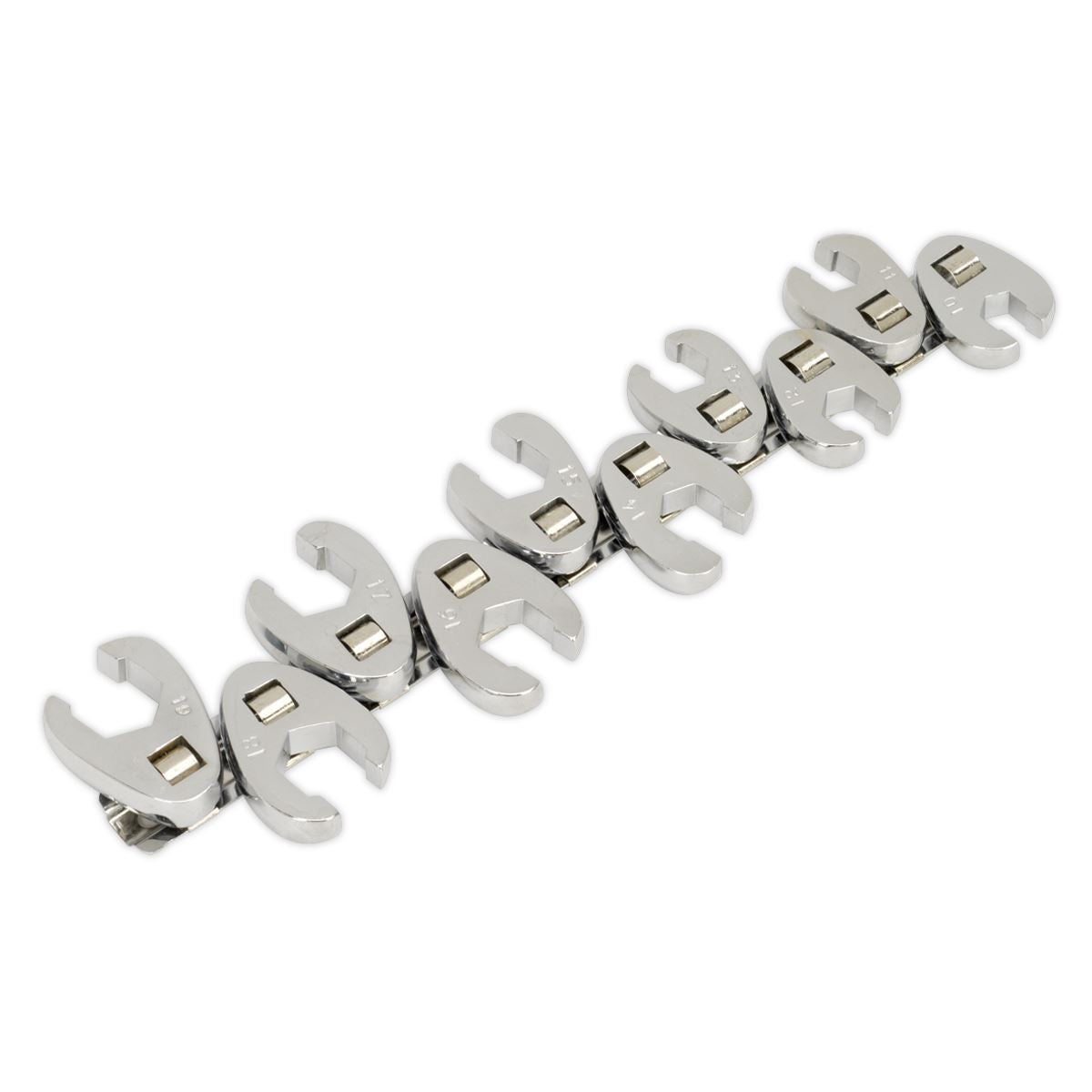Sealey Crow's Foot Wrench Set 10pc Flare Nut 3/8"Sq Drive Metric S0845