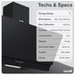 Baridi Angled Chimney Cooker Hood with Carbon Filters & LED Lamp 90cm