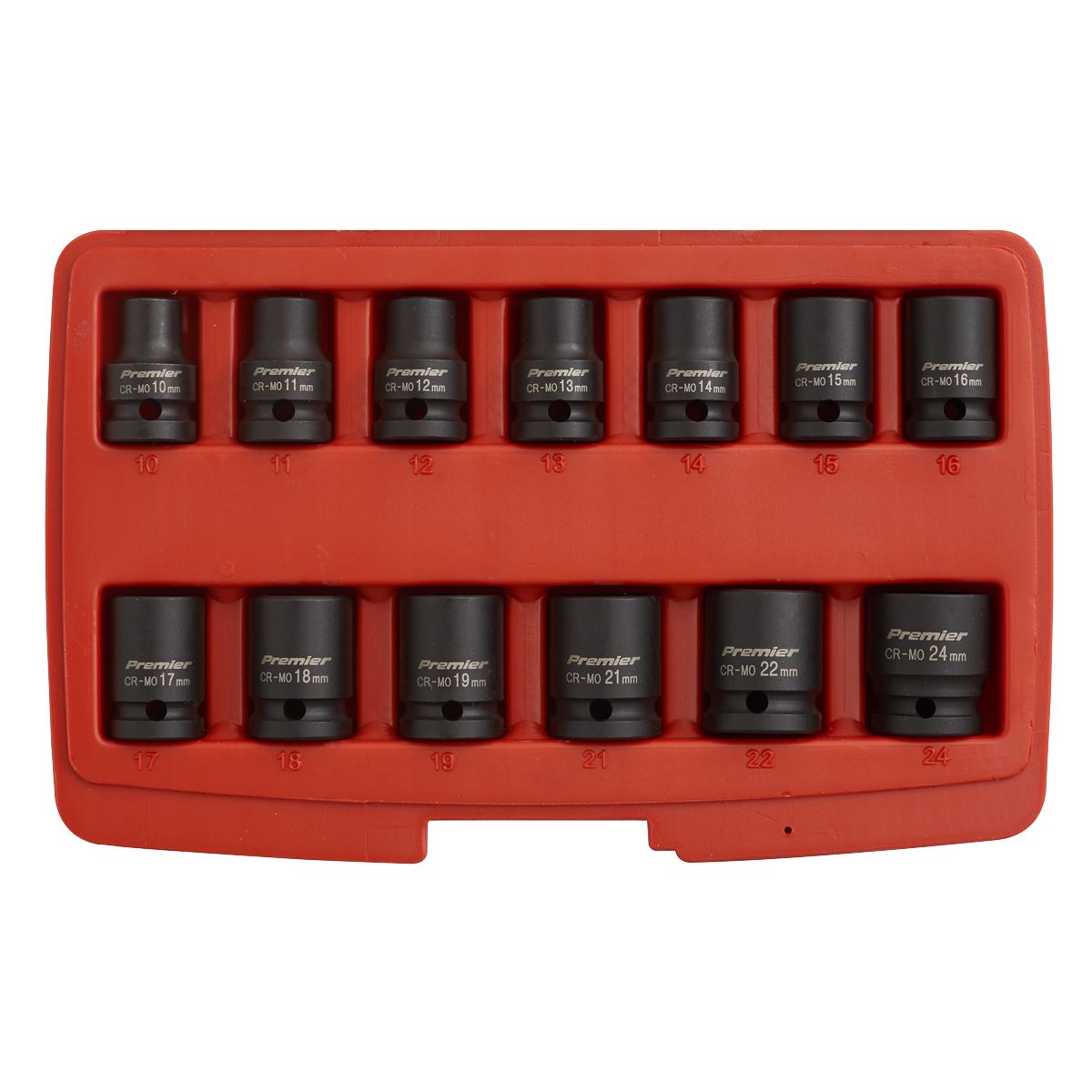 Sealey Impact Socket Set 13pc 1/2"Sq Drive 12pt AK5614M