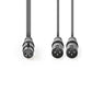 Nedis Balanced XLR Audio Cable 2x XLR 3-Pin Male to XLR 3-Pin Female 1.5m Grey - COTH15020GY15