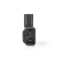 Nedis Power Connector IEC-320-C13 female to IEC-320-C14 male angled left/right (Black
