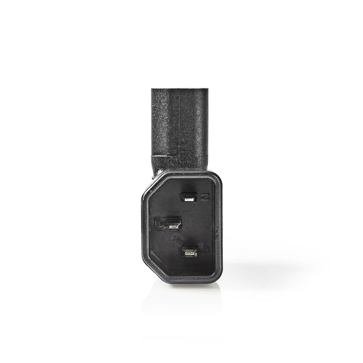 Nedis Power Connector IEC-320-C13 female to IEC-320-C14 male angled left/right (Black