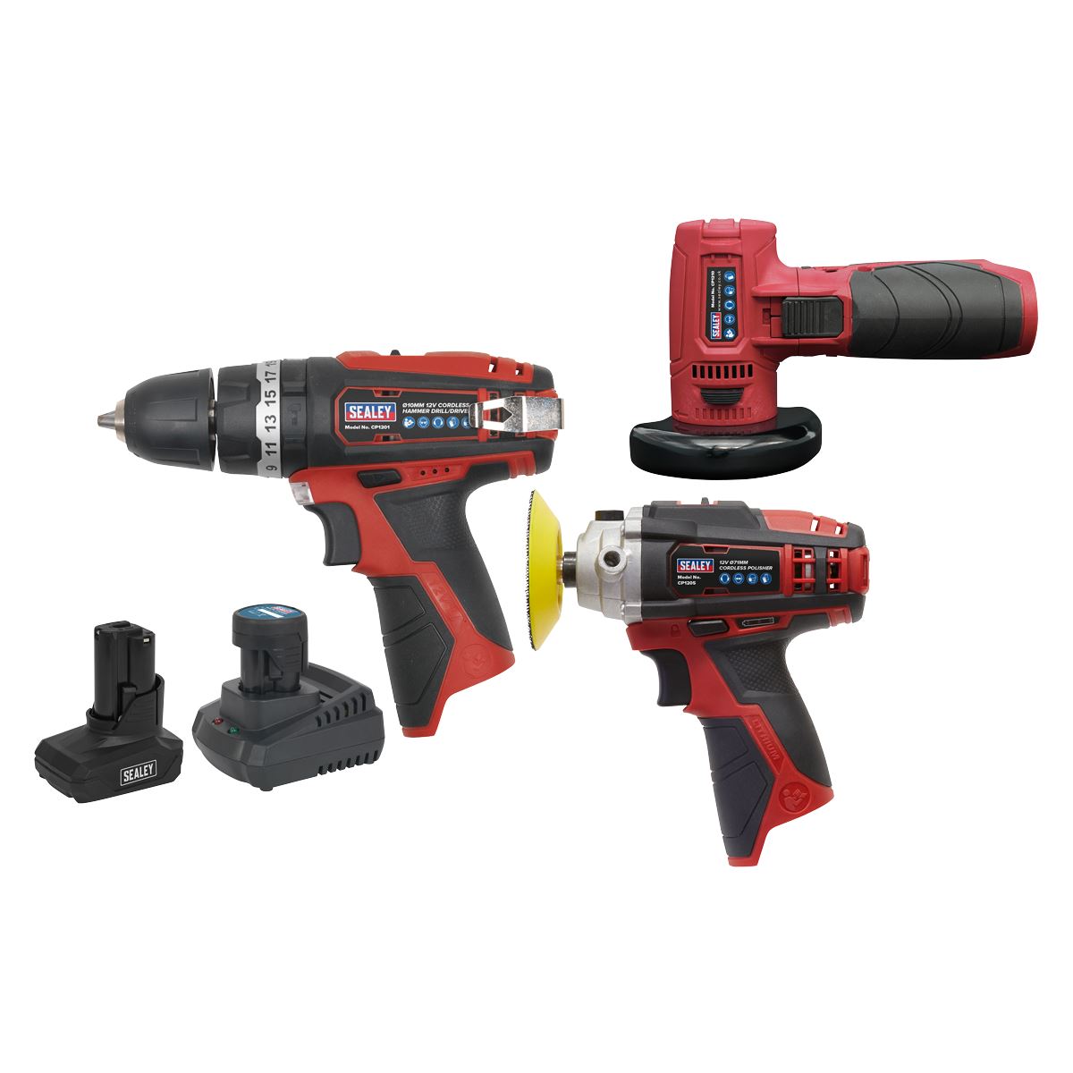 Sealey SV12 Series 3 x 12V Cordless Power Tool Combo Kit CP1200COMBO7