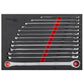 Sealey Premier Extra-Long Double Ring Ratchet/Fixed Spanner Set 13pc AK63190