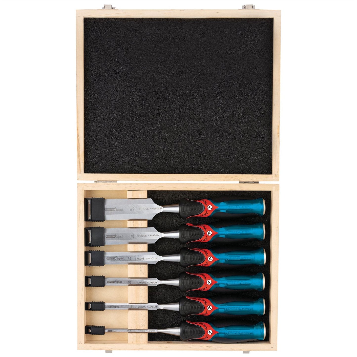 Draper 140mm Soft Grip 'Pound Thru' Bevel Edge Wood Chisel Set (6 Piece) - 70419