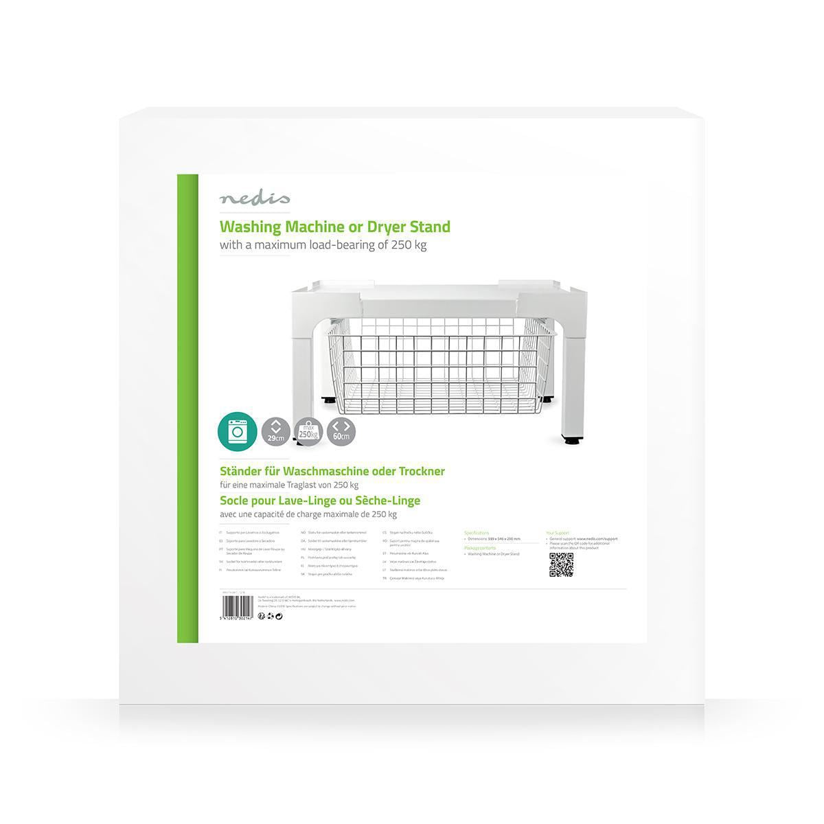 Nedis Stand Washing Machine 250 kg Storage Basket - WAST140WT