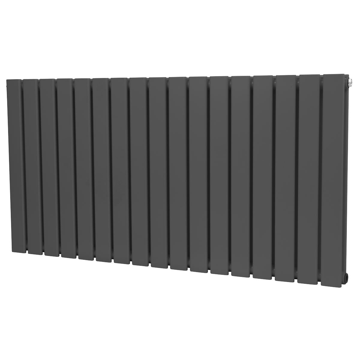 Baridi Horizontal Radiator Contemporary Double Flat Panel Design 600 x 1190mm � Anthracite DH342
