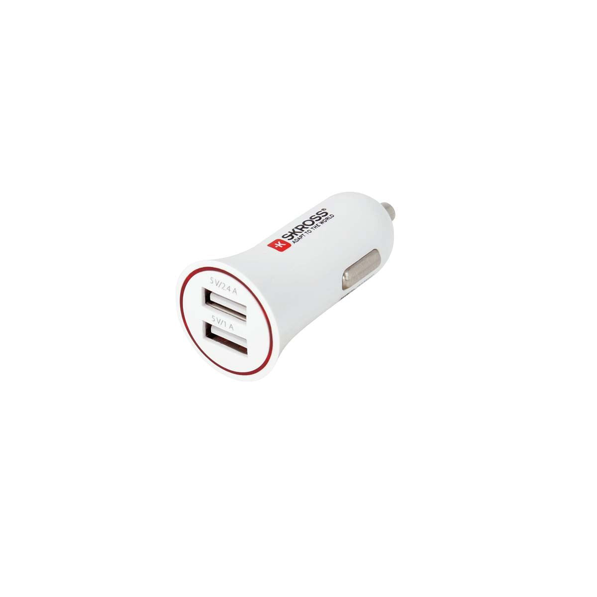 Skross Car Charger 2-Outputs 2.0 A USB White
