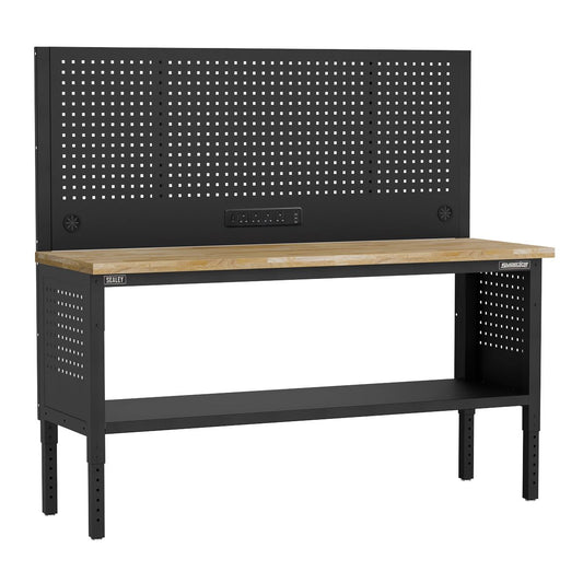 Sealey Superline Pro Modular Workbench Pegboard Back Panel Wooden Worktop 1830mm