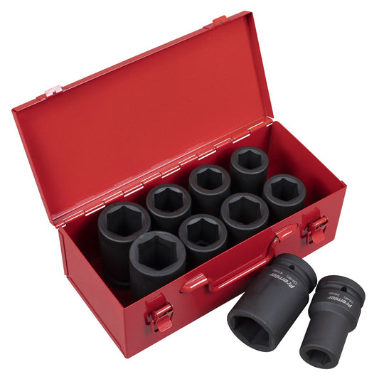 Sealey Impact Socket Set 10pc Deep 1"Sq Drive Metric/Imperial AK689