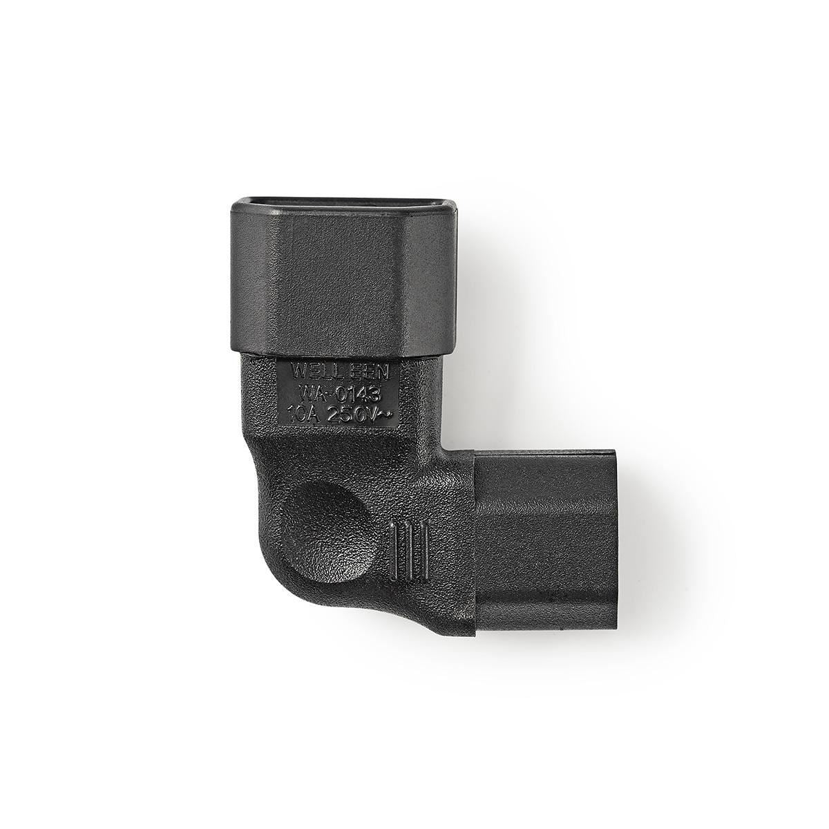 Power Connector IEC-320-C13 female to IEC-320-C14 male angled left/right Black - PCGP11903BK