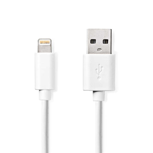 Lightning Cable USB2.0 Apple Lightning 8-Pin USB-A Male 480Mbps Nickel  1m White