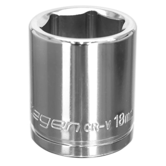 Sealey WallDrive Socket 18mm 3/8"Sq Drive S0585