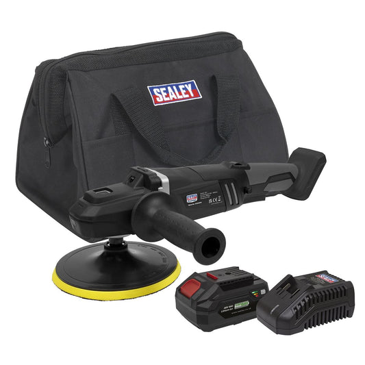 Sealey Brushless Rotary Polisher Kit 180mm 20V 4Ah SV20 Series CP20VRPXKIT1