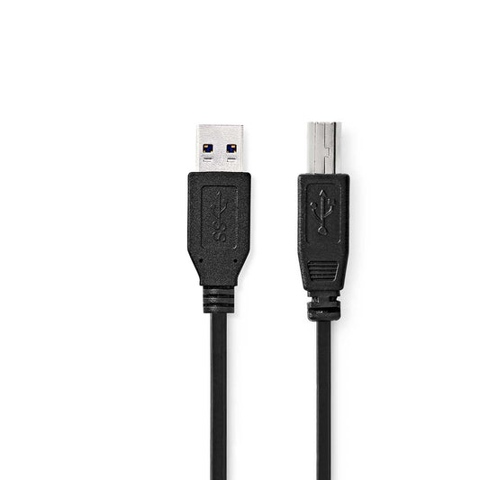 USB Cable USB 3.2 Gen 1 USB-A Male USB-B Male 5 Gbps Nickel Plated 2m Round PVC