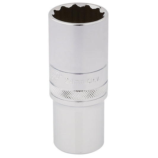Draper Expert Quality 1/2" Square Drive Hi-Torq 12 Point Deep Socket - 24mm - 33802