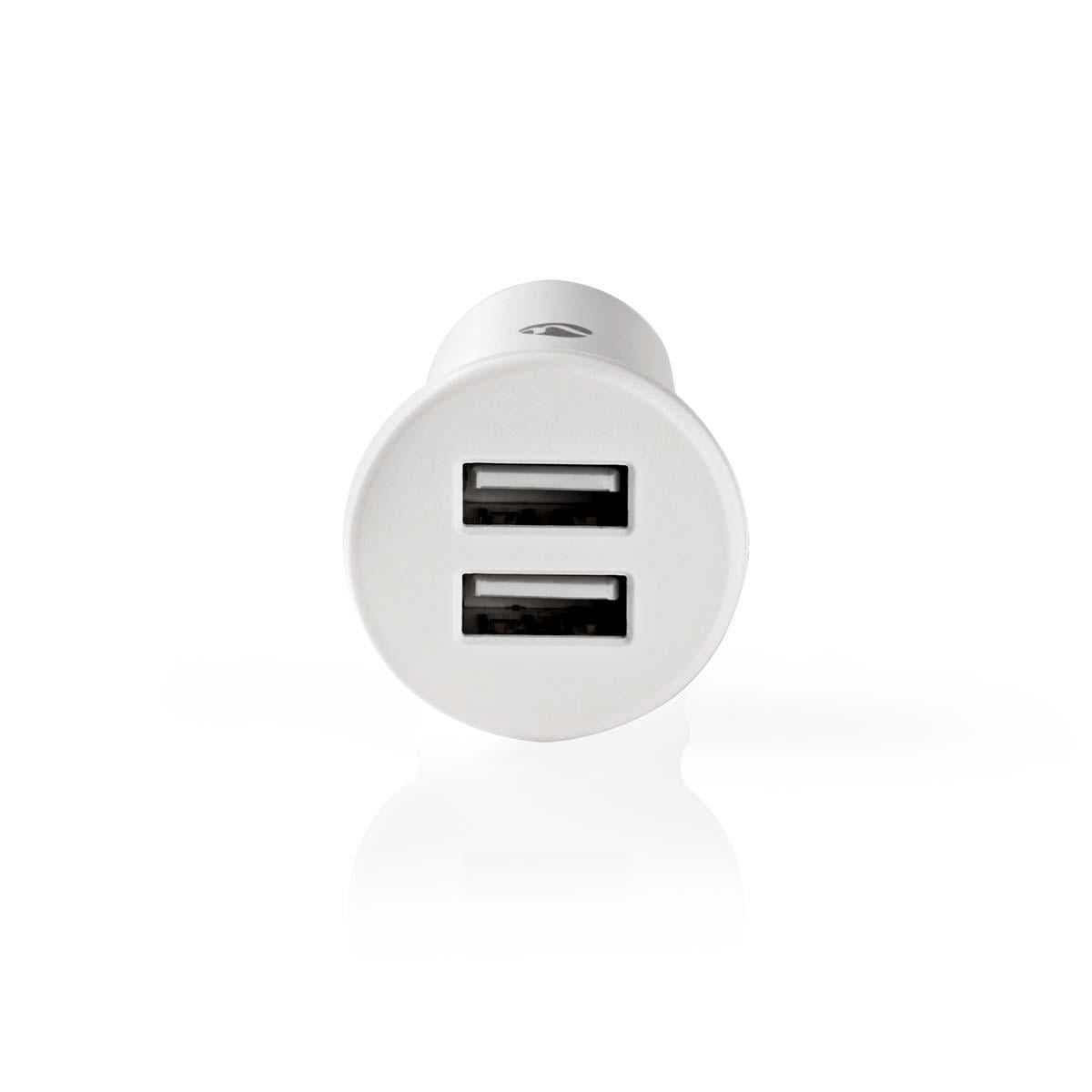 Nedis Car Charger 2.4A 2-outputs USB-A White CCHAU240AWT