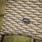 Dellonda Chester Rattan Wicker Outdoor Bistro Table w/Tempered Glass Top Brown
