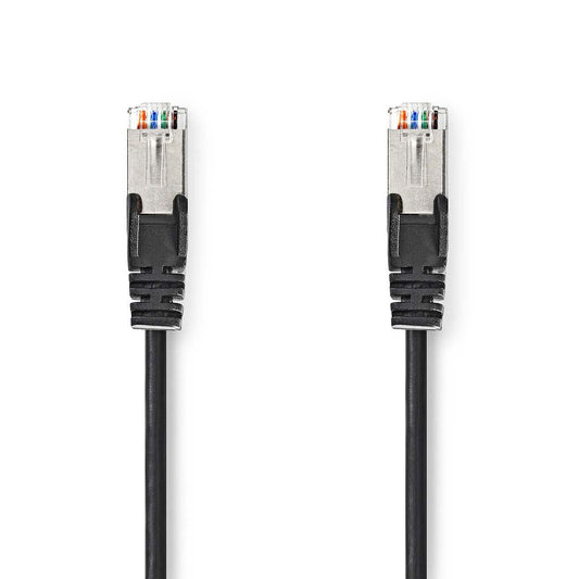 Nedis CAT5e Cable SF/UTP RJ45 Male RJ45 Male 3m Round PVC Black Label