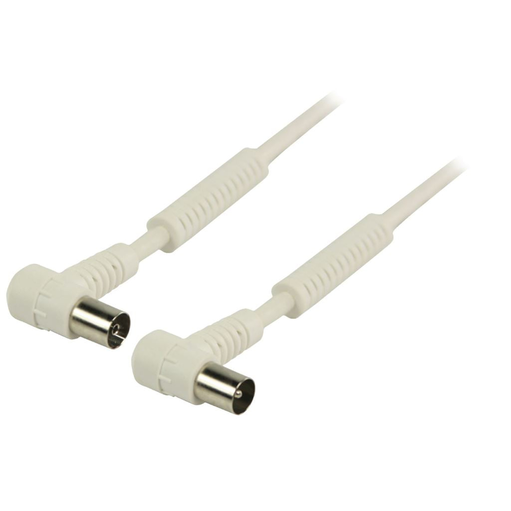 Valueline Coax Cable 120 dB Angled Coax Male to Coax Female 1.50m White