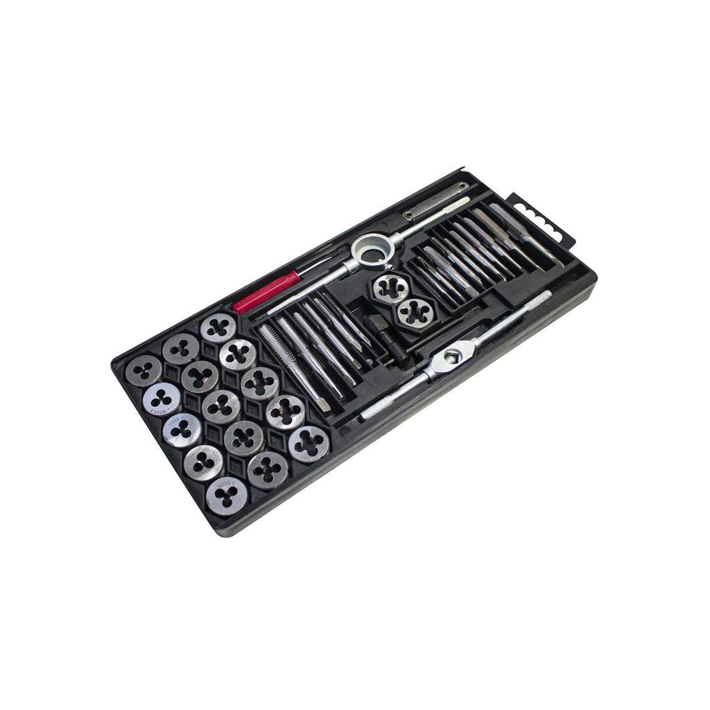 40 Peice Tap & Die Set Nut/Bolt Screw Thread Tool Cutter Metric Threading Wrench - S1155