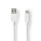 Nedis USB 3.1 Cable USB-C Male to A Male 2m White - CCGW61600WT20