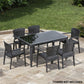 Sealey Dellonda Outdoor Dining Table Weather Resistant Body Glass Table 90x150cm DG209