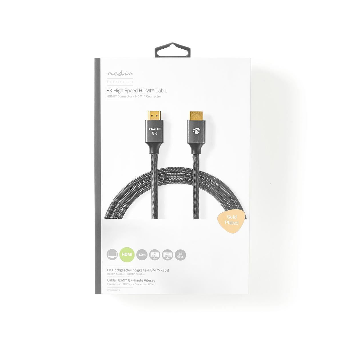 Ultra High Speed HDMI Cable HDMI Connector to HDMI Connector Braided Cable 1m - CVTB35000GY10