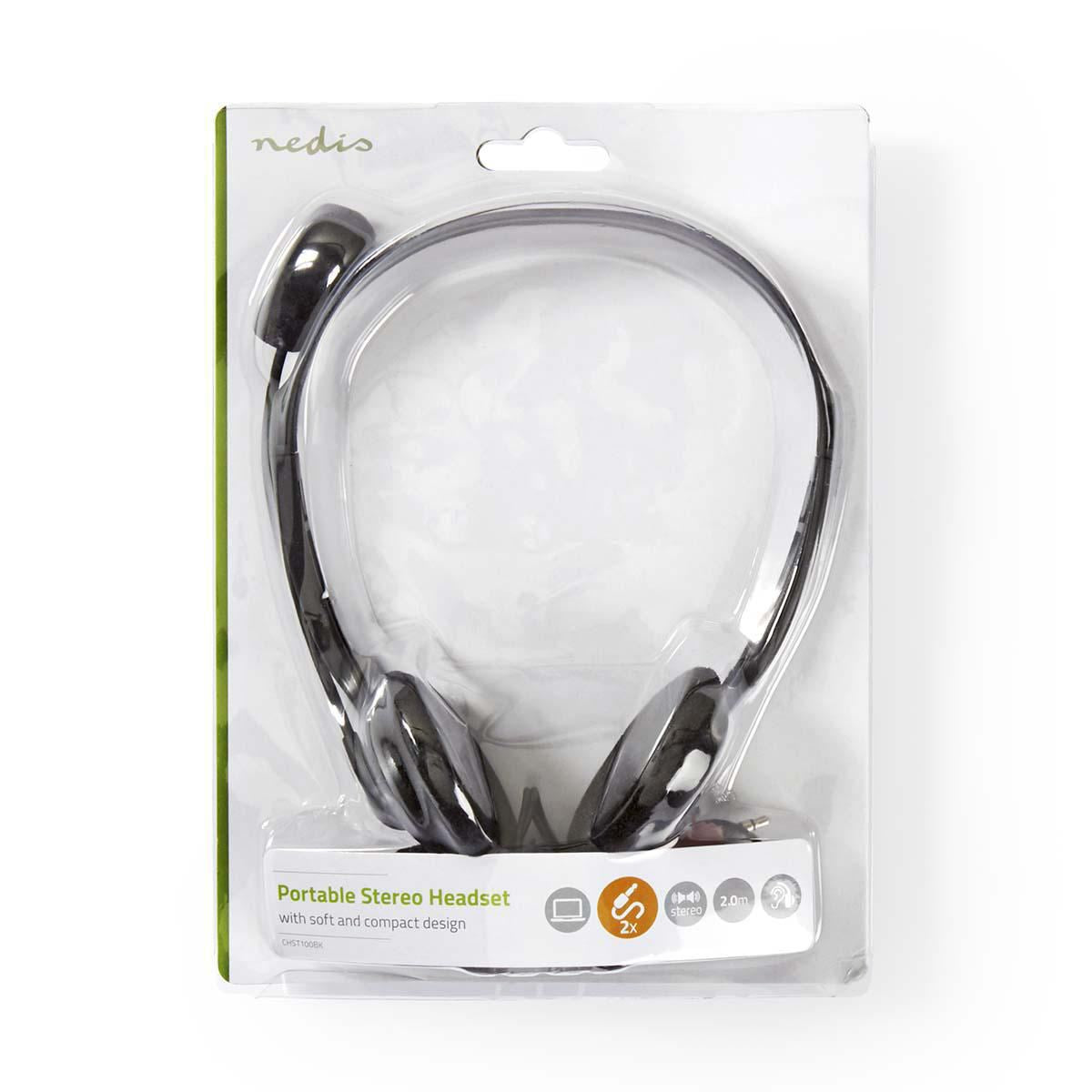 Nedis PC Headset On-Ear 2x 3.5mm Connectors 2m Black CHST100BK